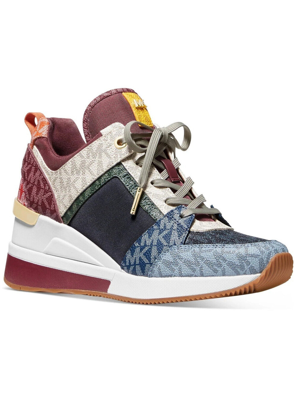 Michael Kors Georgie Trainer Sneakers Signature Dark Denim Multi 8 M NEW